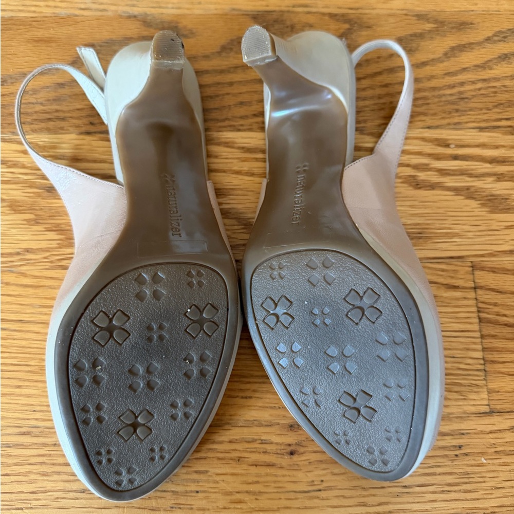 Naturalizer Nude Slingback Peep-Toe Heels 8.5M - Picture 3 of 3